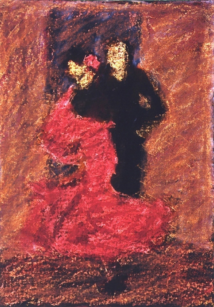 Egyesülés  - 2005 olajpasztell, ecoline, papír, 41×29 cm