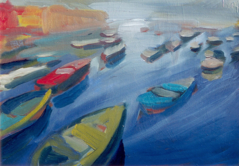 Bari kikötője I. - 2001 olaj, vászon, 50x70 cm