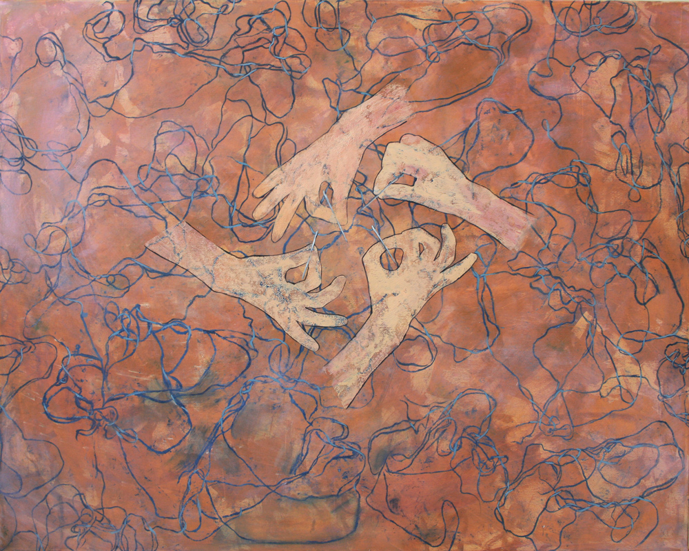 Varrás - 2013 olaj, vászon, 80×100 cm