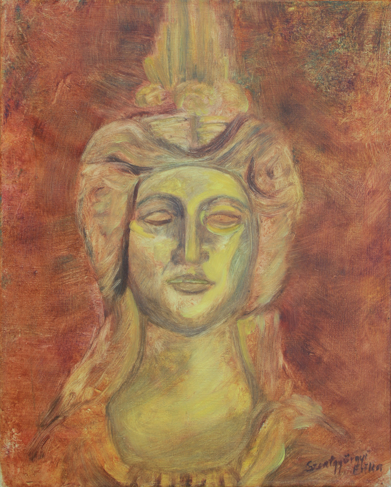 Díszítőelem portré - 2013 olaj, vászon, 50×40 cm