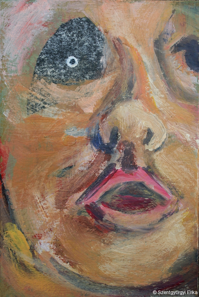 Halszem - 2014 akril, karton, 15×10 cm