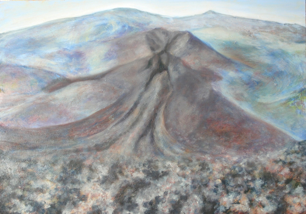 A láva útja  - 2011 olaj, fa, 70×100 cm