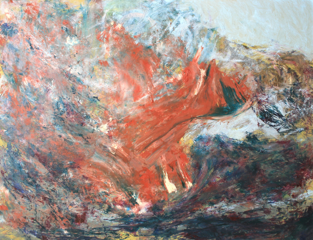 Kitörés III.  - 2012 olaj, karton, 90×120 cm